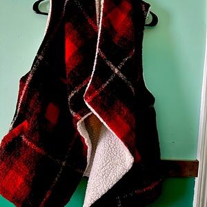 Red plaid vest